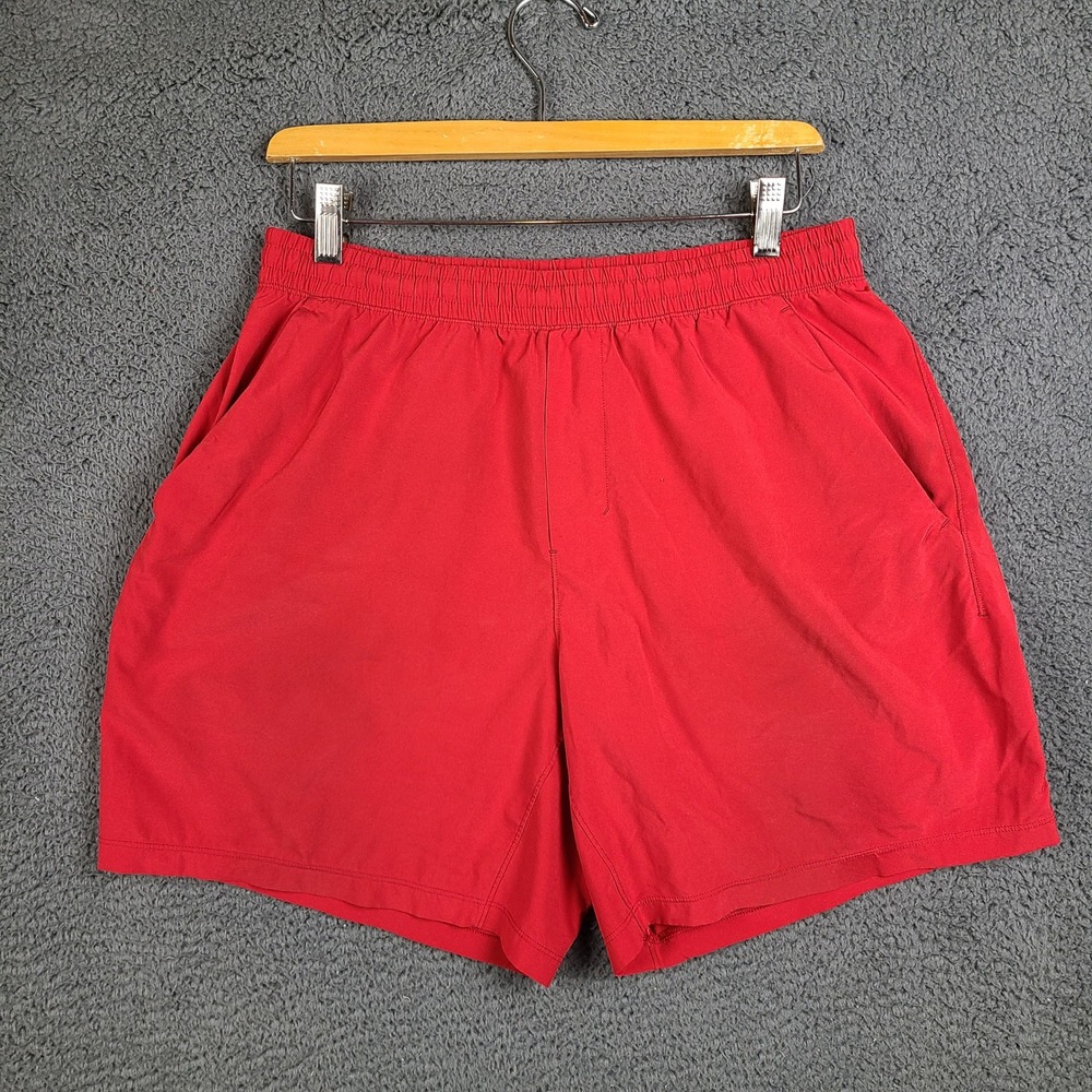 Lululemon Pace Breaker Short 7" LL Linerless SPED Red Mens Large LM7AA6S